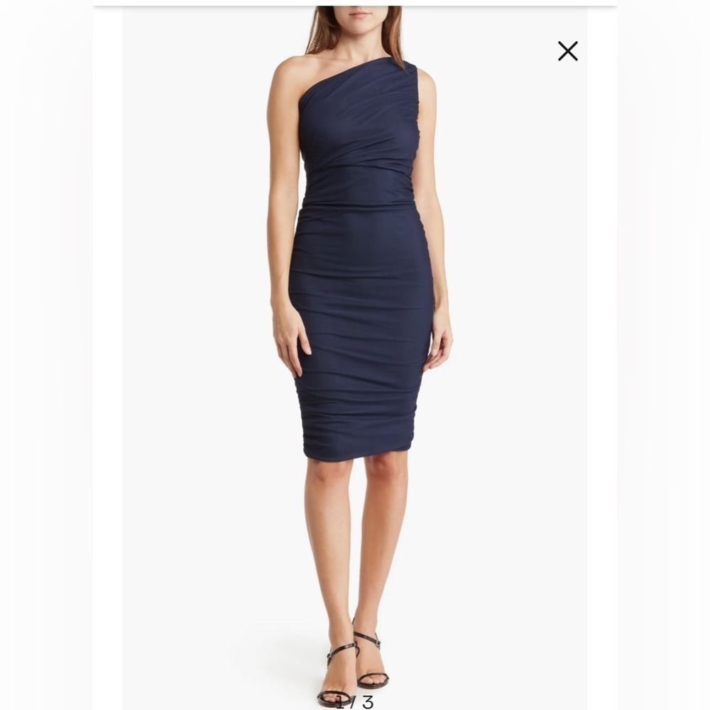 Love X Design Women’s Navy Blue One Shoulder Bodycon Dress Size Medium